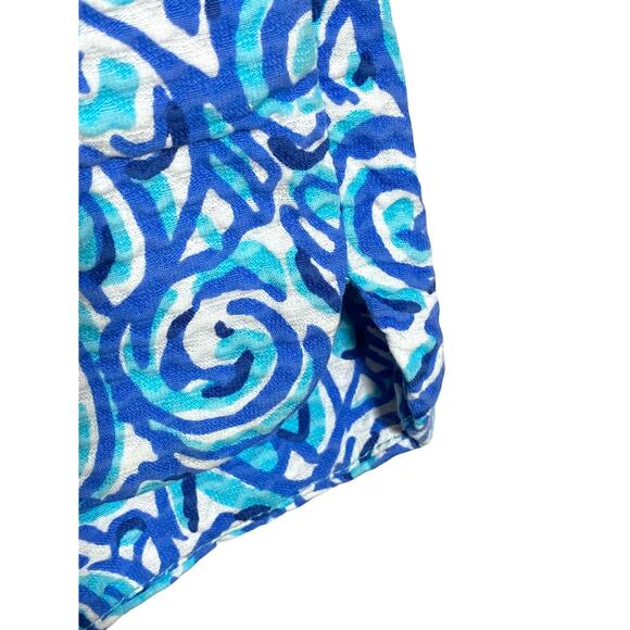 Lilly Pulitzer Adie Chasing Tail Fish Shorts Blue Coastal Tropical Beachy Size 4 - Picture 3 of 8